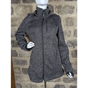 HFX Halifax High Performance Hooded Luna Black Gray Knit‎ Full Zip Jacket
